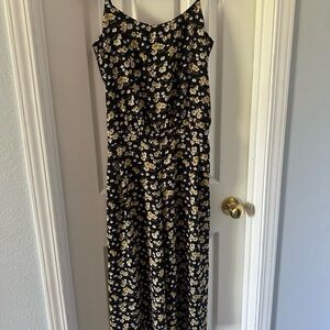 Floral Black and Yellow Jumpsuit